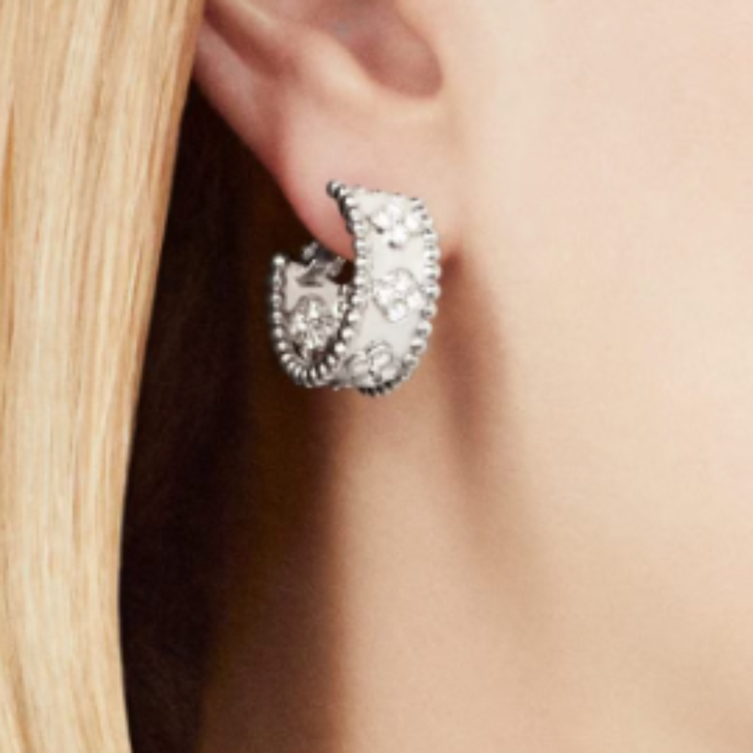 Abby Earrings - Diamond / Silver