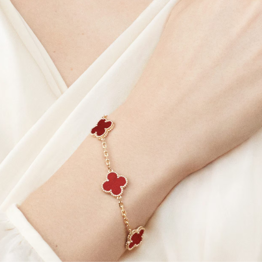 Amber Bracelet - Gold / Red