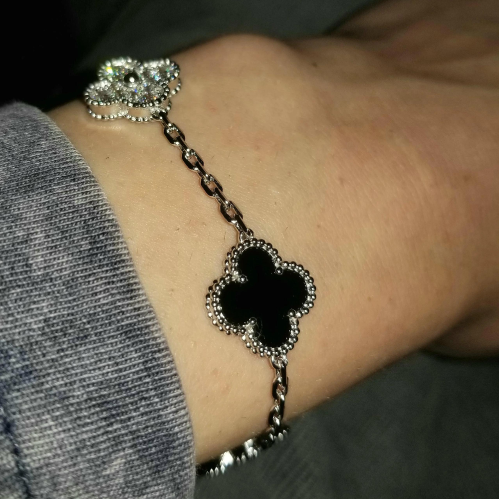 Amber Bracelet - Silver / Black Diamond