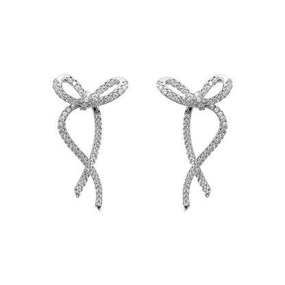 Marta Ribbon Earrings - Silver