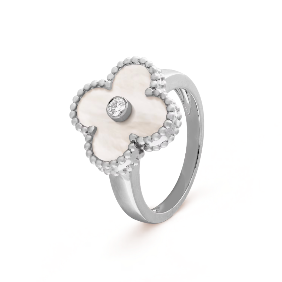 Amber Ring - White / Silver