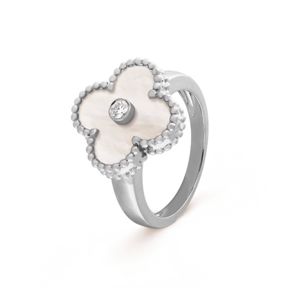 Amber Ring - White / Silver