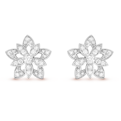 Snowflake Earrings - Diamond / Silver
