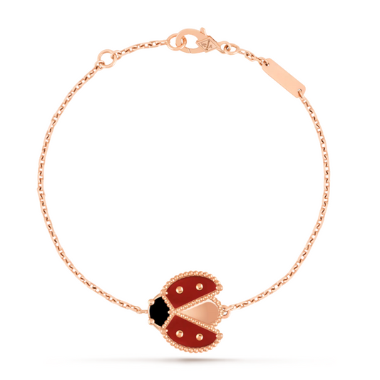 Amber Ladybug Bracelet - Rose