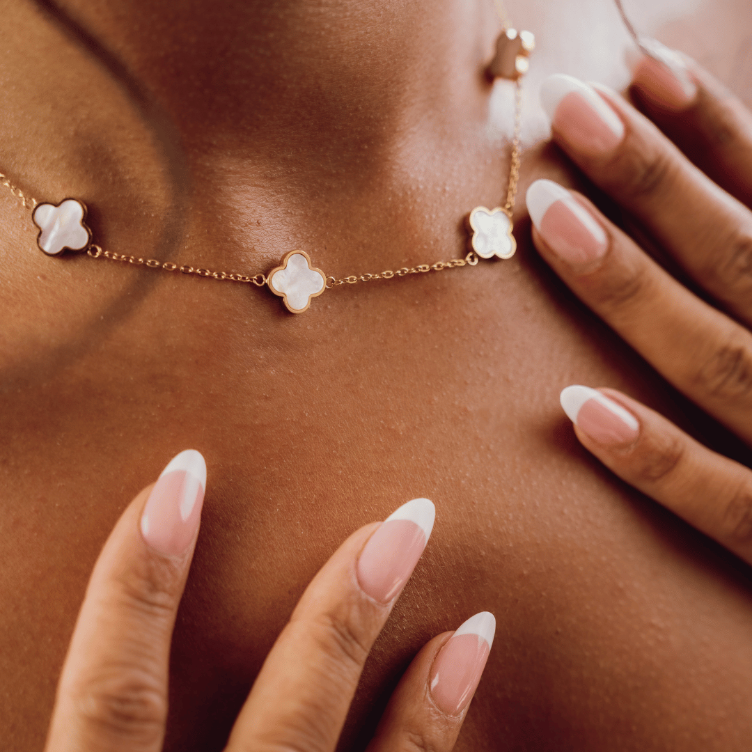Lucky White Clover Necklace