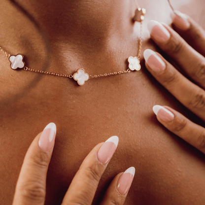 Lucky White Clover Necklace