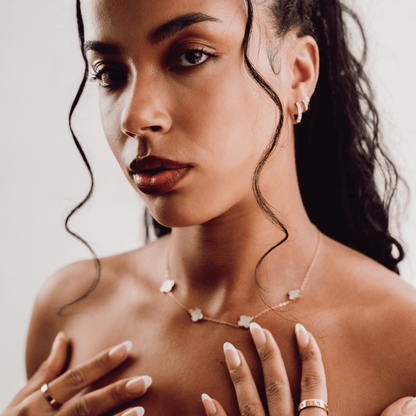 Lucky White Clover Necklace