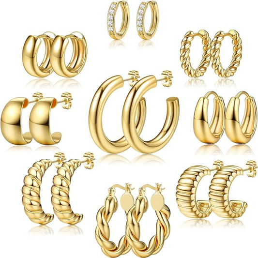 Pairs Earrings - Gold