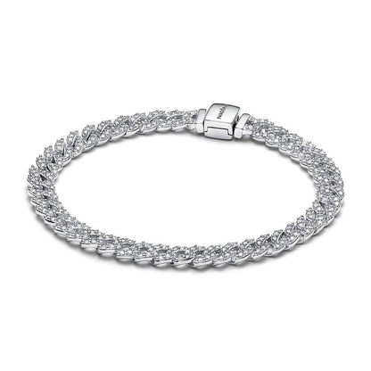 Silver Ayra Timeless Pavé Chain Bracelet
