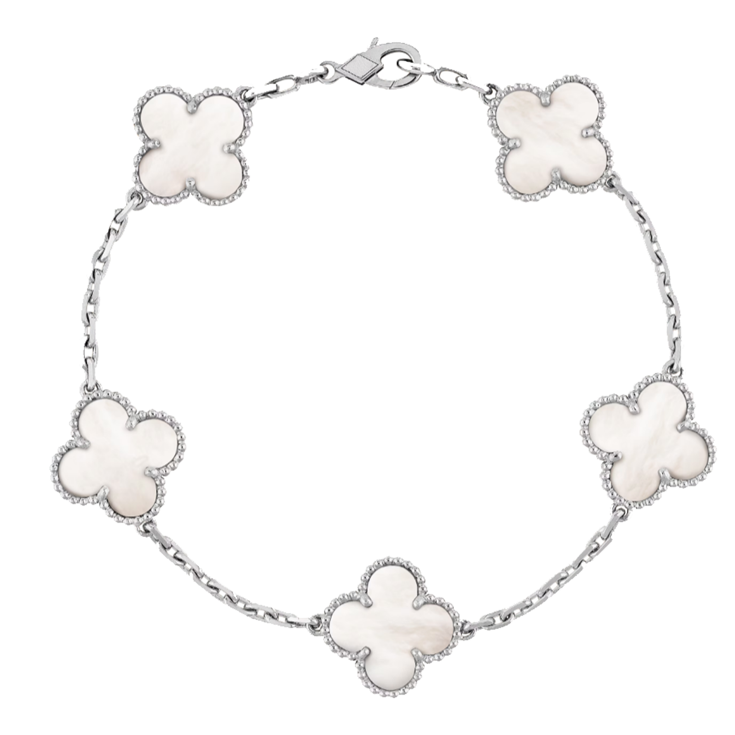 Amber Armband - Silver / White