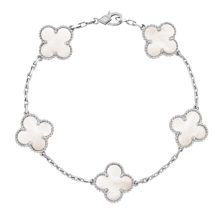 Amber Armband - Silver / White