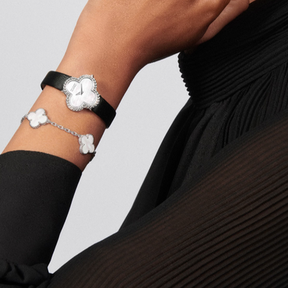 Amber Armband - Silver / White