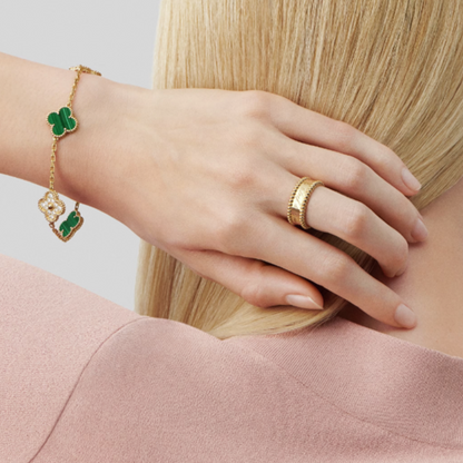 Amber Armband - Gold / Green Diamond